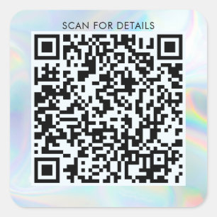 QR-Code für Personal oder Business Holographic Quadratischer Aufkleber