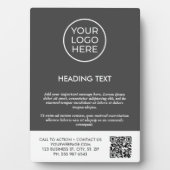 QR-Code für personalisierte Graue Geschäftslogos Fotoplatte (Vorderseite)