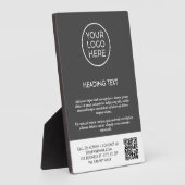 QR-Code für personalisierte Graue Geschäftslogos Fotoplatte (Seite)