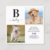 QR-Code für personalisierte Social Media-Monogramm Quadratische Visitenkarte (Vorderseite)