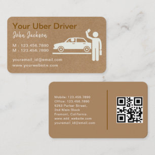 QR-Code für personalisierten Uber-Treiber Visitenkarte