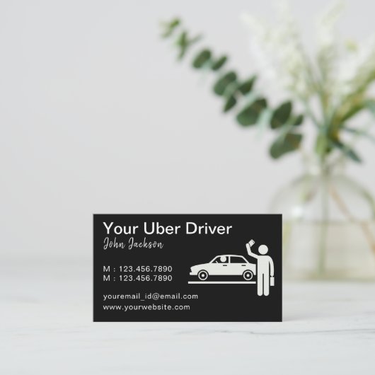 QR-Code für personalisierten Uber-Treiber Visitenkarte (Stehend Vorderseite)