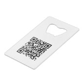 QR-Code für personalisiertes Business-Logo - URL-V Geldbeutel Flaschenöffner (Rückseite Schrägansicht)