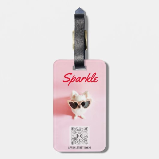 QR-Code für personalisiertes Foto - doppelseitig s Gepäckanhänger (Rückseite vertikal)