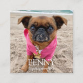 QR-Code für personalisiertes Foto Quadratische Visitenkarte (Vorderseite)