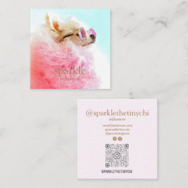 QR-Code für personalisiertes Foto Quadratische Visitenkarte