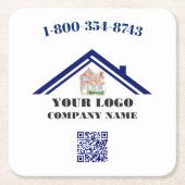 QR-Code für Personalisiertes Quadrat Rechteckiger Pappuntersetzer (Vorderseite)