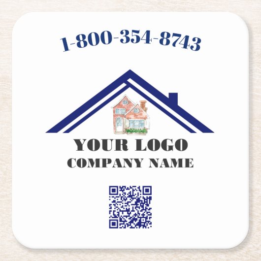 QR-Code für Personalisiertes Quadrat Rechteckiger Pappuntersetzer (Vorderseite)