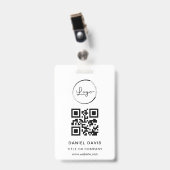 QR-Code für personalisiertes White Business-Logo Ausweis (Front with Clip)