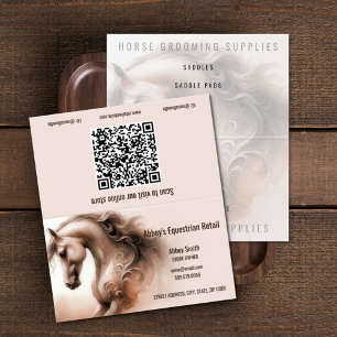 QR-Code für Pferde: geklappte Visitenkarte Visitenkarten