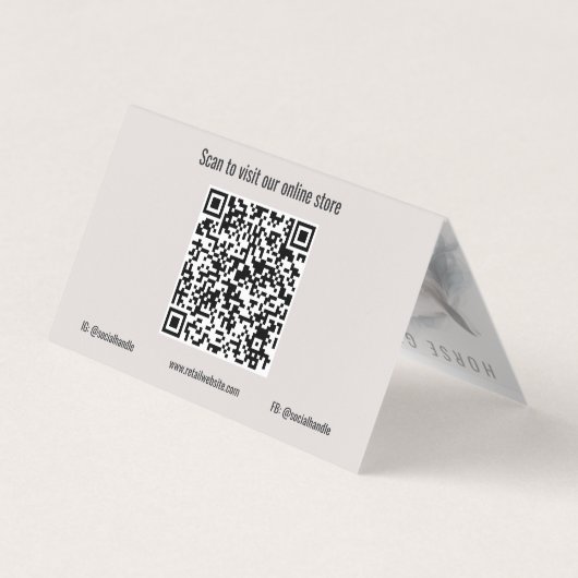 QR-Code für Pferderückstände Visitenkarten (Rückseite)
