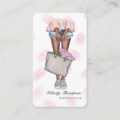 QR-Code für Pink und Blue Girly Horticulturist Visitenkarte (Vorderseite)