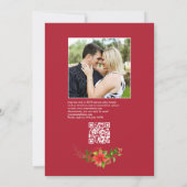 QR-Code für Poinsettia & Pine Christmas Wedding Ch Einladung (Rückseite)