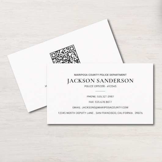 QR-Code für Polizeibehörde, Gesetzeshüter Visitenkarte