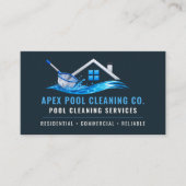 QR-Code für Poolreinigung - Professionelle Dienstl Visitenkarte (Vorderseite)