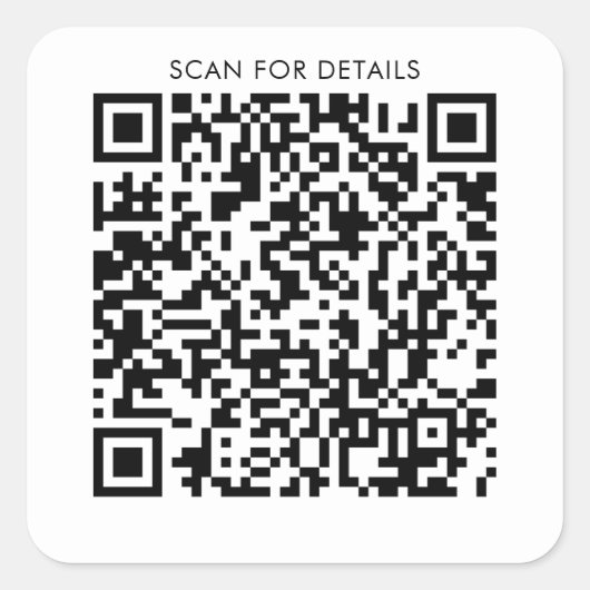 QR-Code für Privat oder Geschäft Quadratischer Aufkleber (Vorderseite)