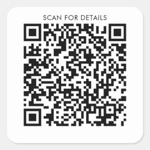 QR-Code für Privat oder Geschäft Quadratischer Aufkleber