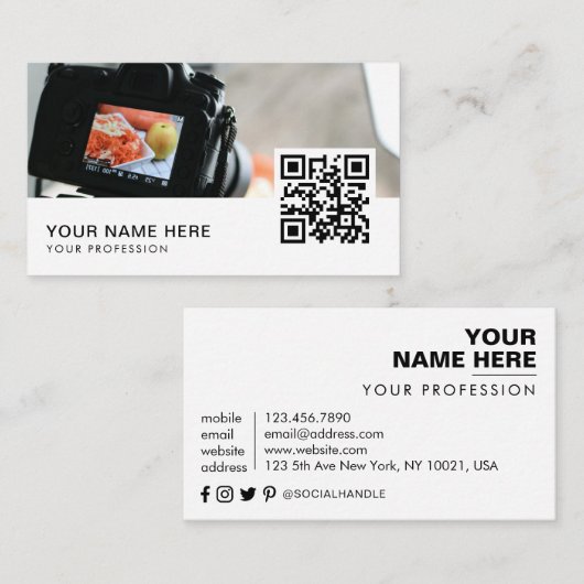 QR-Code für Produktfotografen Visitenkarte (Vorne/Hinten)