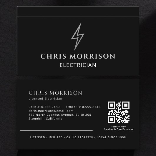 QR-Code für professionelle Elektriker Visitenkarte