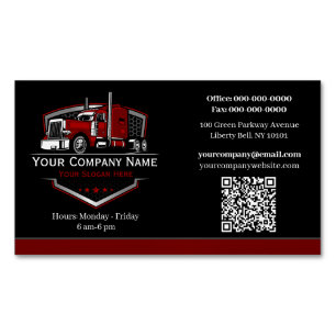 QR-Code für professionelle LKW-Transportunternehme Magnetische Visitenkarte