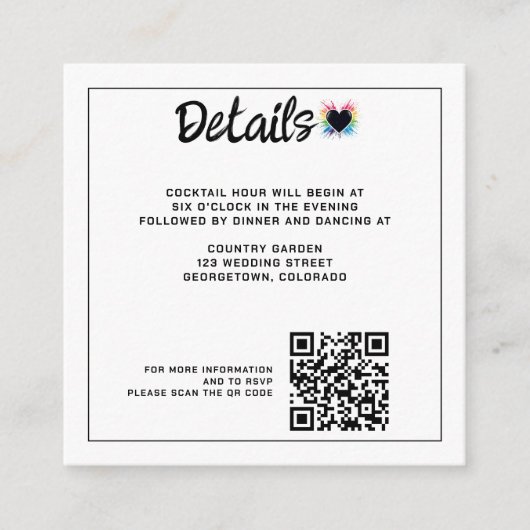 QR-Code für Rainbow Burst Begleitkarte (Vorderseite)