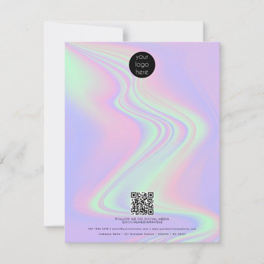 QR-Code für Rainbow Holographic Business-Logo Mitteilungskarte (Vorderseite)