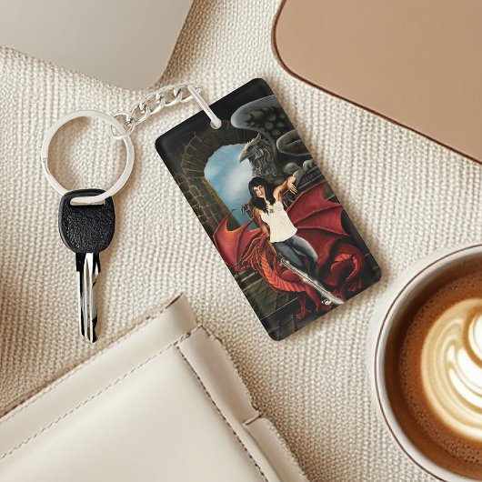 QR-Code für Red Dragon Urban Fantasy Schlüsselanhänger