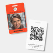 QR-Code für Red Foto und Logomitarbeiter Ausweis (Front & Back)