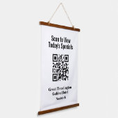QR-Code für Restaurant Specials Menü Wandteppich Mit Holzrahmen (Gewinkelt)