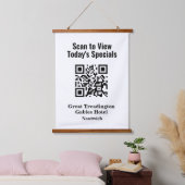 QR-Code für Restaurant Specials Menü Wandteppich Mit Holzrahmen (Schlafzimmer)