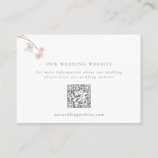 QR-Code für romantische Blush Floral Wedding Begleitkarte (Vorderseite)