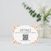 QR-Code für Rosa & Orange Summer Floral Wedding Begleitkarte (Stehend Vorderseite)