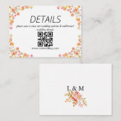 QR-Code für Rosa & Orange Summer Floral Wedding Begleitkarte (Vorne/Hinten)