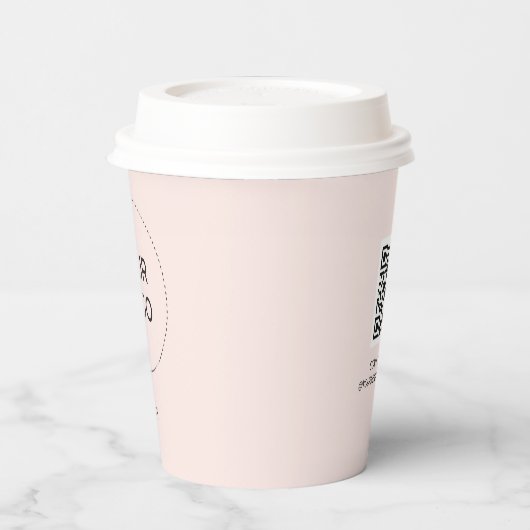 QR-Code für Rosa Simple Heart Business-Logo Pappbecher (Links)