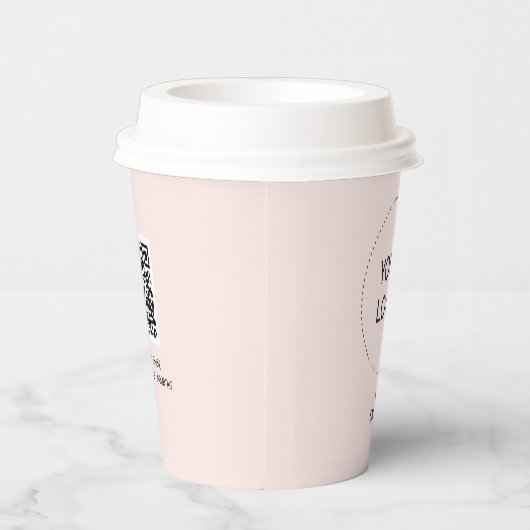 QR-Code für Rosa Simple Heart Business-Logo Pappbecher (Rechts)