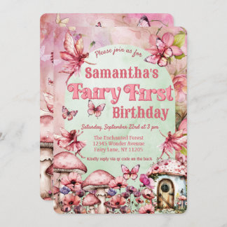 QR-Code für Rosa und grüne Mäuse am ersten Geburts Einladung