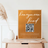 QR-Code für Rustic Gold Wedding Honeymoon Poster