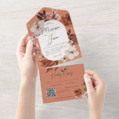 QR-Code für Rustikal-Fall-Neutral-Kranz All In One Einladung (Abreißen)