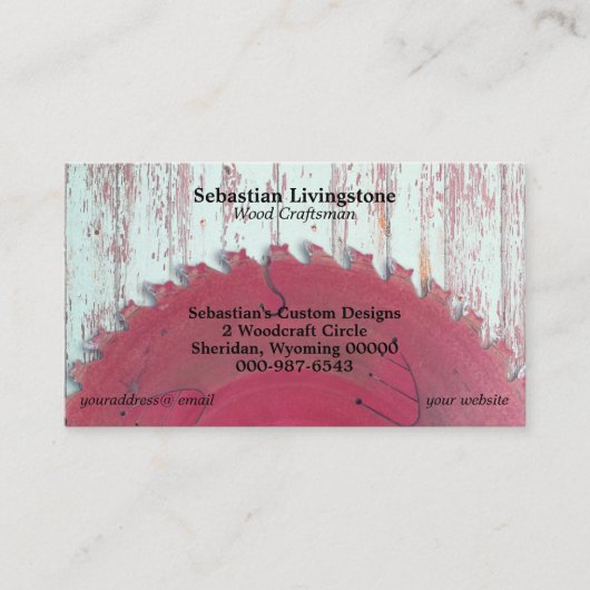 QR-Code für Rustikal Sägeholz Visitenkarte (Vorderseite)