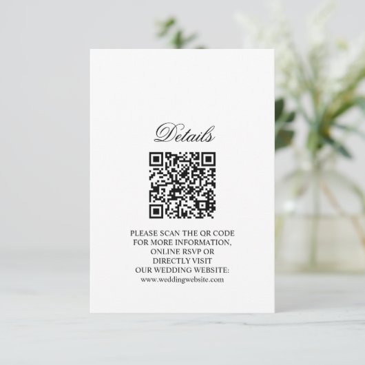 QR-Code für rustikale Boho Floral Wedding Cards RSVP Karte (Stehend Vorderseite)