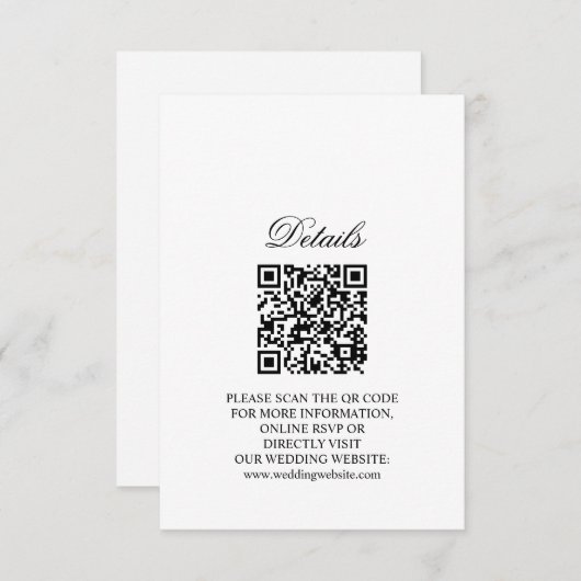 QR-Code für rustikale Boho Floral Wedding Cards RSVP Karte (Vorne/Hinten)