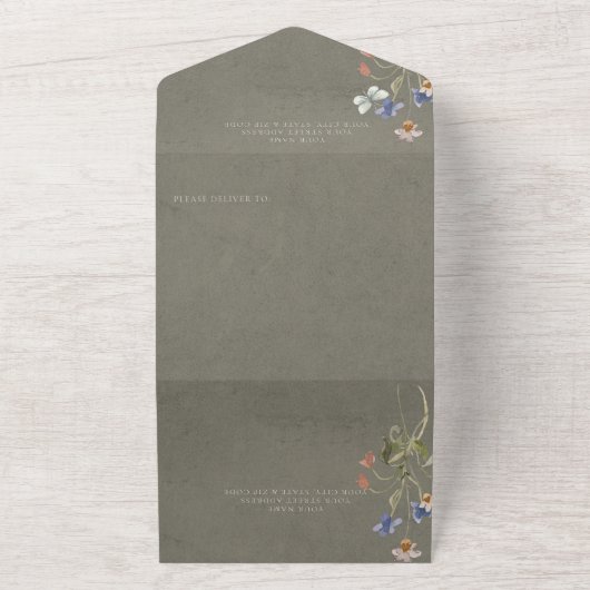 QR-Code für rustikale, längliche Wildblume All In One Einladung (Außenbereich)