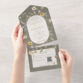 QR-Code für rustikale, längliche Wildblume All In One Einladung (Abreißen)