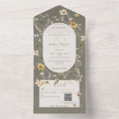 QR-Code für rustikale, längliche Wildblume All In One Einladung (Innen Boden)