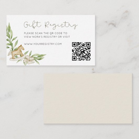 QR-Code für rustikale neutrale Geschenke Begleitkarte (Vorne/Hinten)