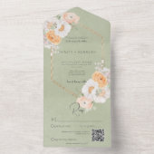 QR-Code für rustikale Pfirsichblüte und Weiße Blüt All In One Einladung (Innen Boden)