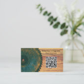 QR-Code für rustikale Rundsäge Visitenkarte (Stehend Vorderseite)