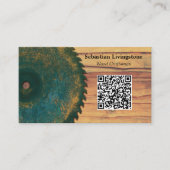 QR-Code für rustikale Rundsäge Visitenkarte (Vorderseite)