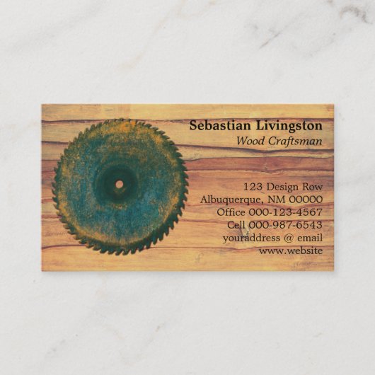 QR-Code für rustikale Rundsäge Visitenkarte (Vorderseite)