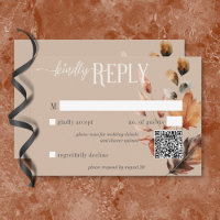 QR-Code für rustikale Tancreme & Brown Fall Floral